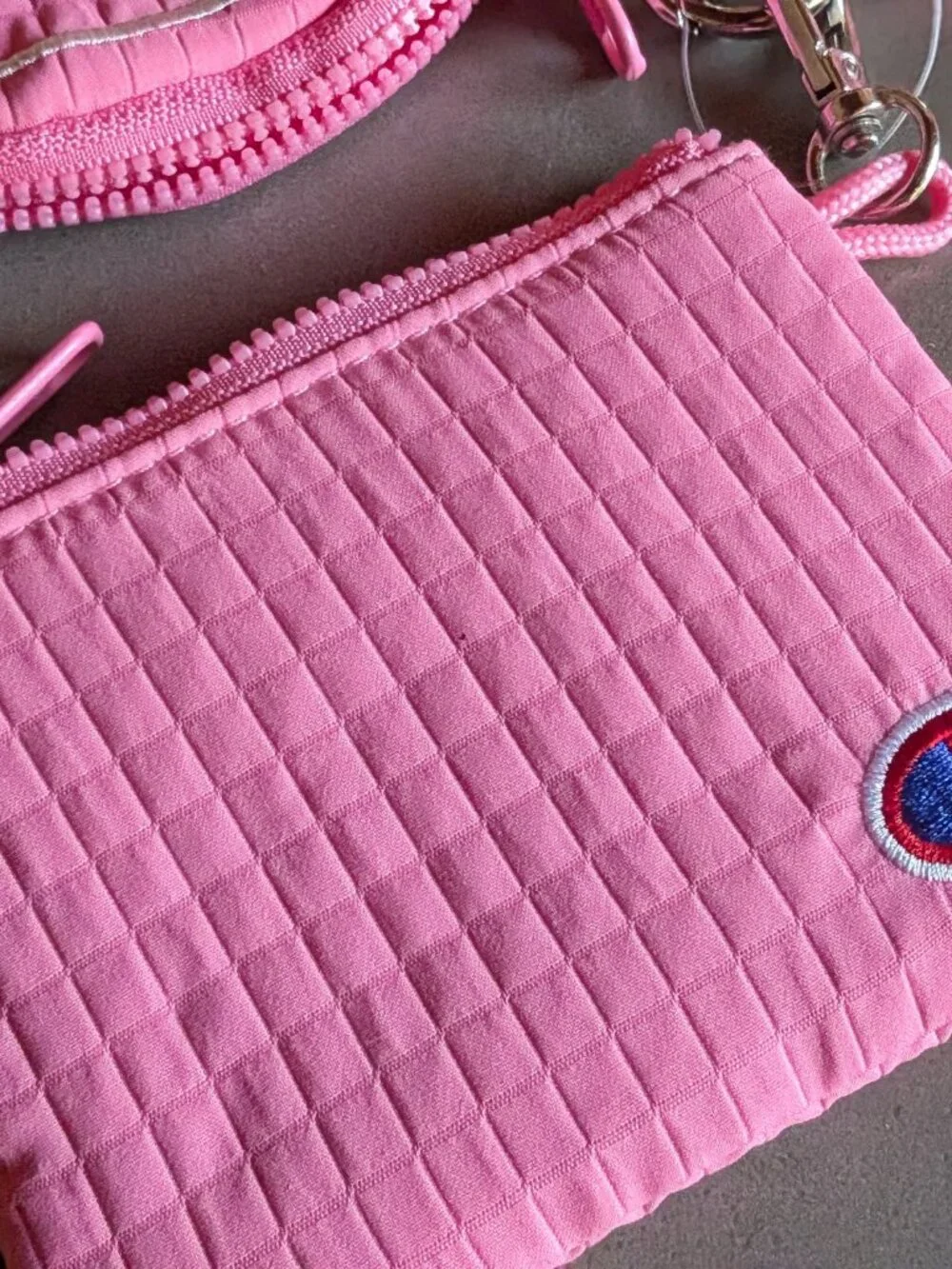Champion Pink Quilted Multi-Accessory Keychain Pouch Set